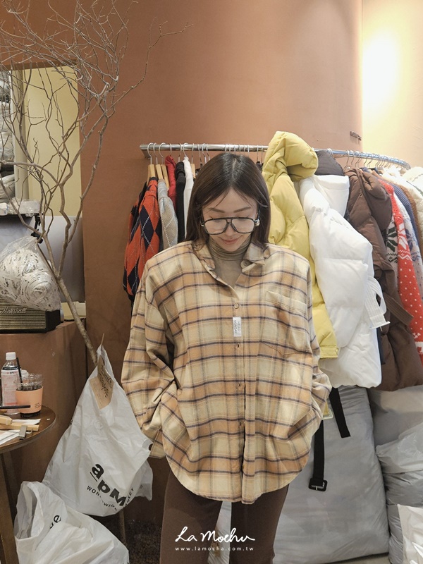 (限量商品)法蘭絨格紋襯衫上衣